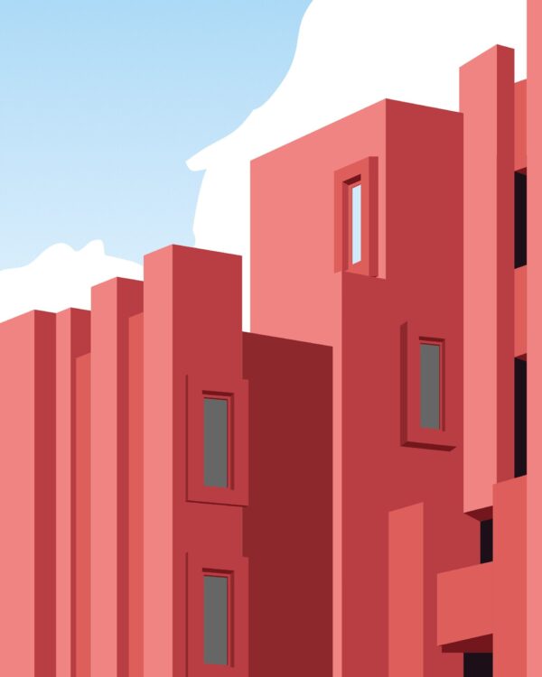 Print Muralla Roja de Calpe - geometrías